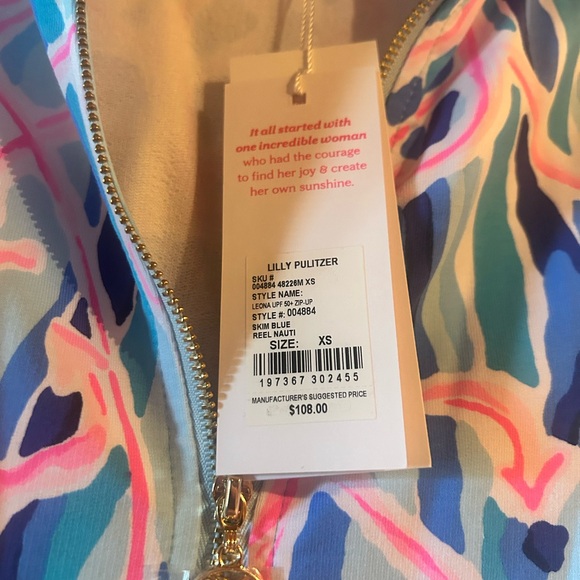 Lilly Pulitzer Leona Skim Blue Reel Nauti Zip-Up Jacket NWT - Picture 3 of 6